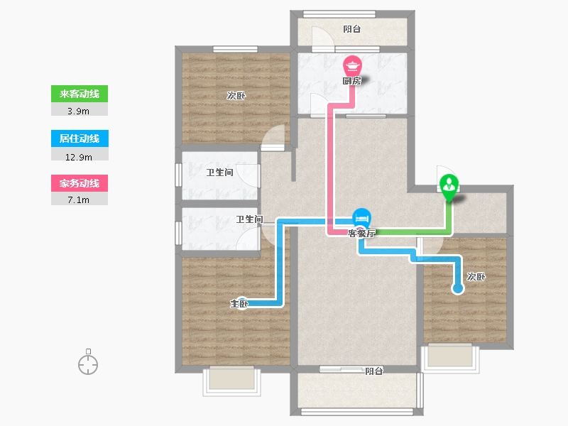 山东省-潍坊市-鲁商融港玺悦府-112.80-户型库-动静线