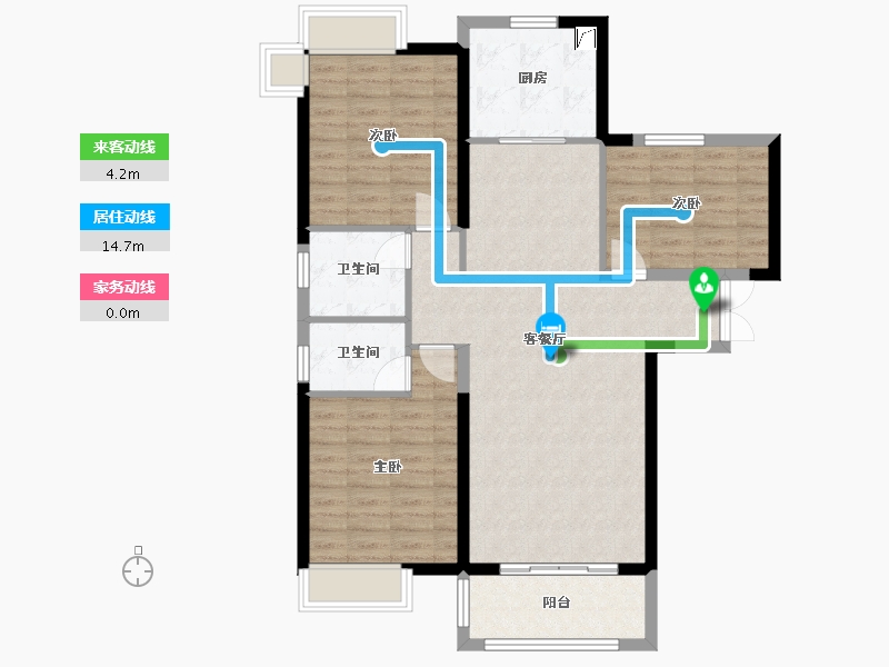 湖北省-黄石市-宏维·天地-98.81-户型库-动静线