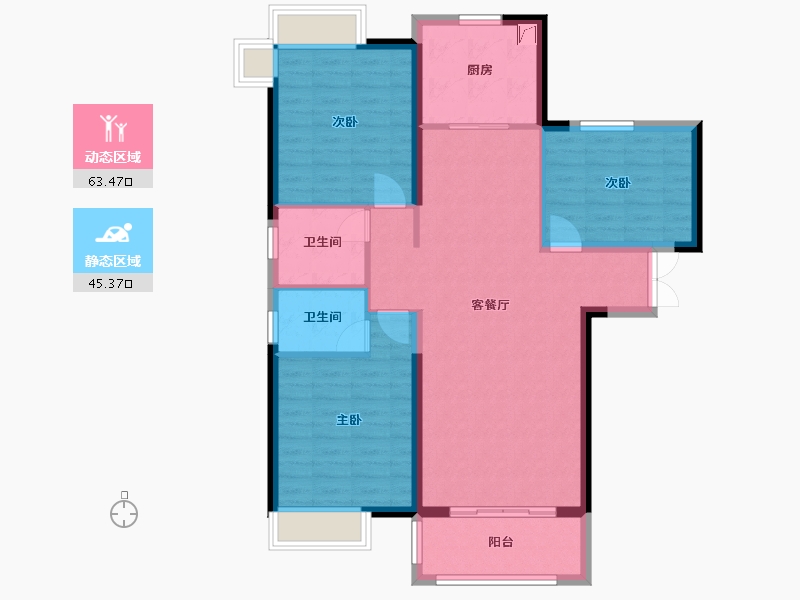 湖北省-黄石市-宏维·天地-98.81-户型库-动静分区