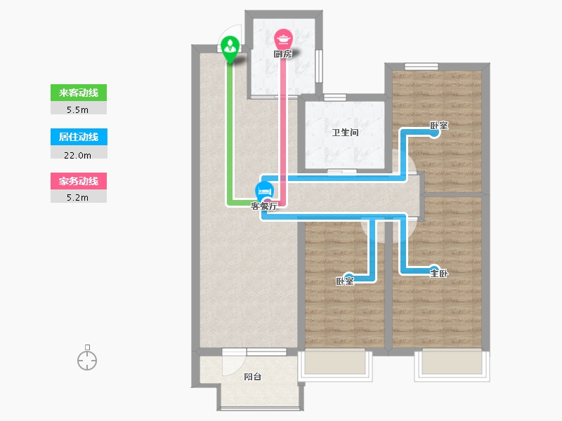 山东省-青岛市-旭辉银盛泰博观御品-84.90-户型库-动静线