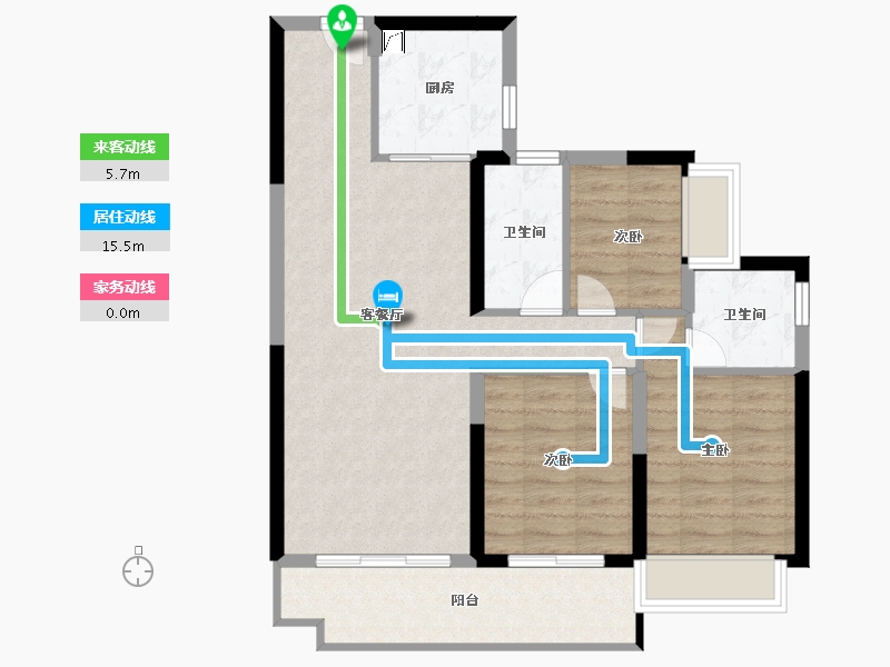 湖南省-长沙市-碧桂园·时代城-80.10-户型库-动静线