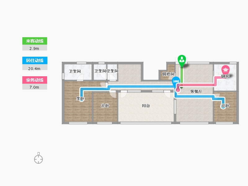 河北省-石家庄市-润江云璞-126.40-户型库-动静线