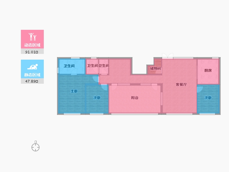 河北省-石家庄市-润江云璞-126.40-户型库-动静分区