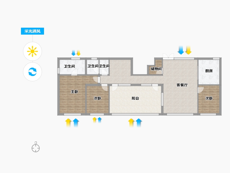 河北省-石家庄市-润江云璞-126.40-户型库-采光通风