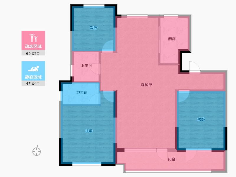 山东省-青岛市-澜山悦府-104.25-户型库-动静分区