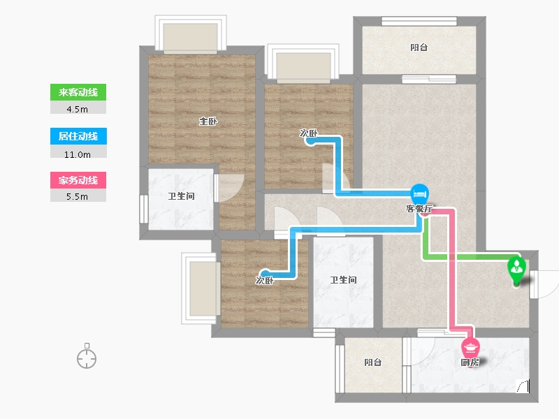 重庆-重庆市-保利·拾光年-77.00-户型库-动静线