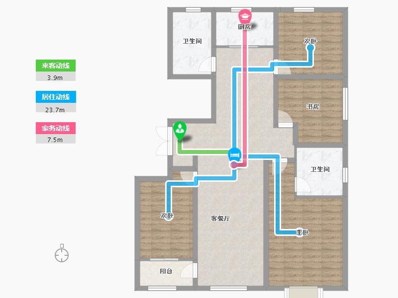 山东省-潍坊市-龙润紫宸华府-119.70-户型库-动静线