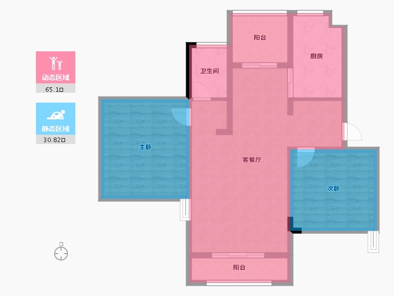 山东省-青岛市-半岛蓝湾-85.67-户型库-动静分区