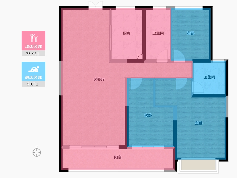 河北省-石家庄市-西安碧桂园云顶-114.10-户型库-动静分区