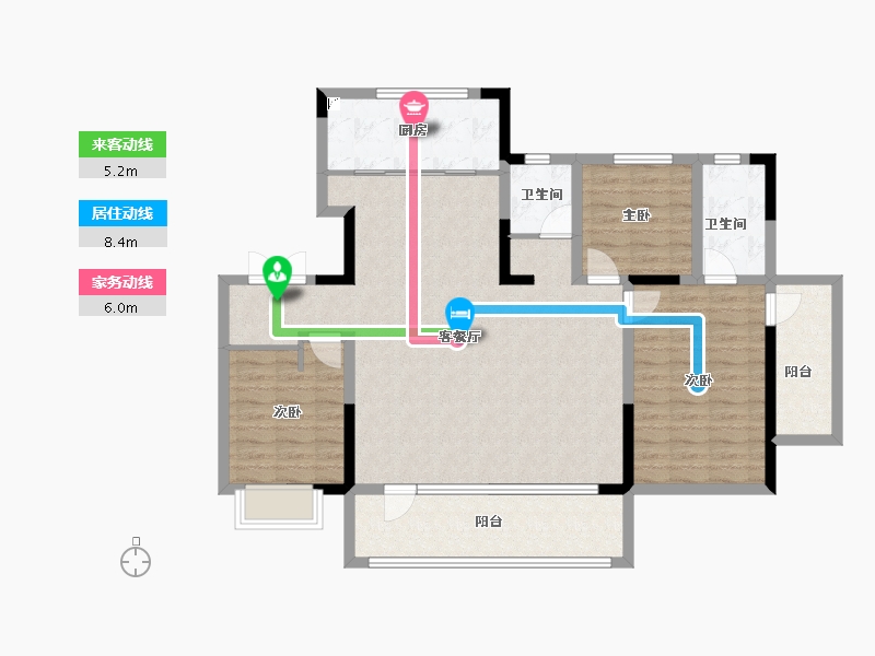 山东省-青岛市-墨上花开-111.96-户型库-动静线