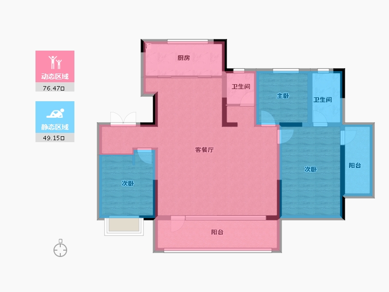 山东省-青岛市-墨上花开-111.96-户型库-动静分区