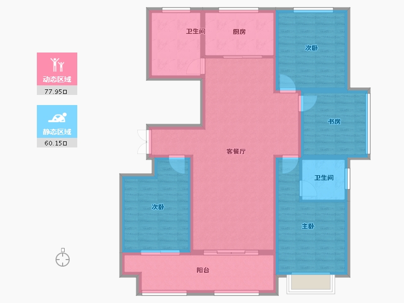 天津-天津市-史丹利四季长安-124.26-户型库-动静分区