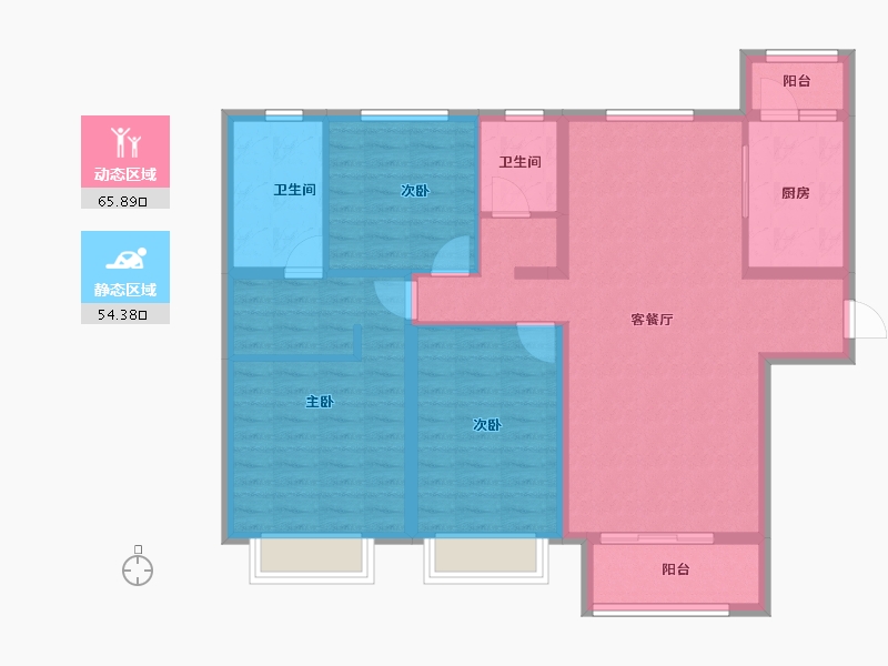 山东省-潍坊市-鲁商融港玺悦府-108.00-户型库-动静分区