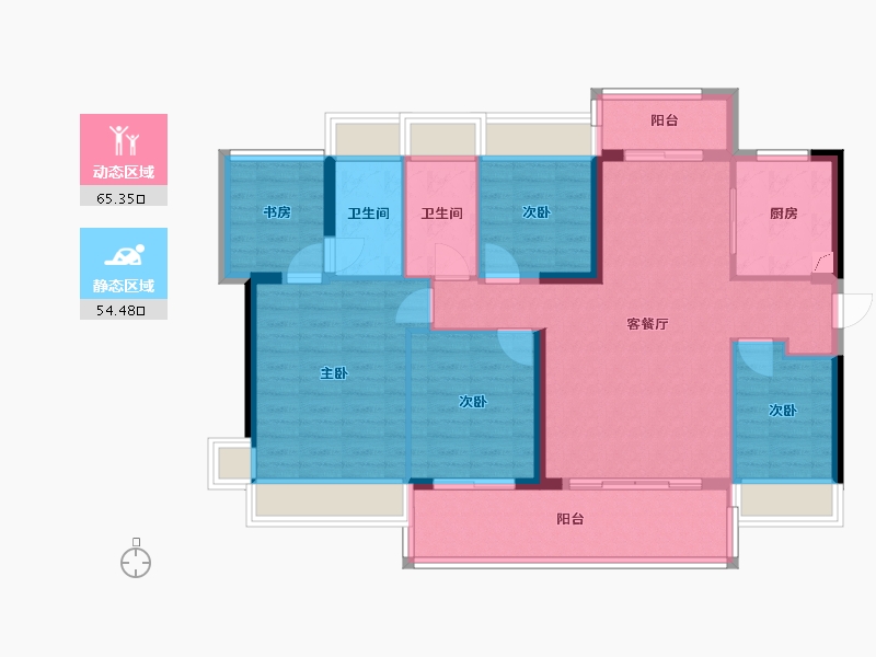 广东省-江门市-美的远洋云著-107.00-户型库-动静分区