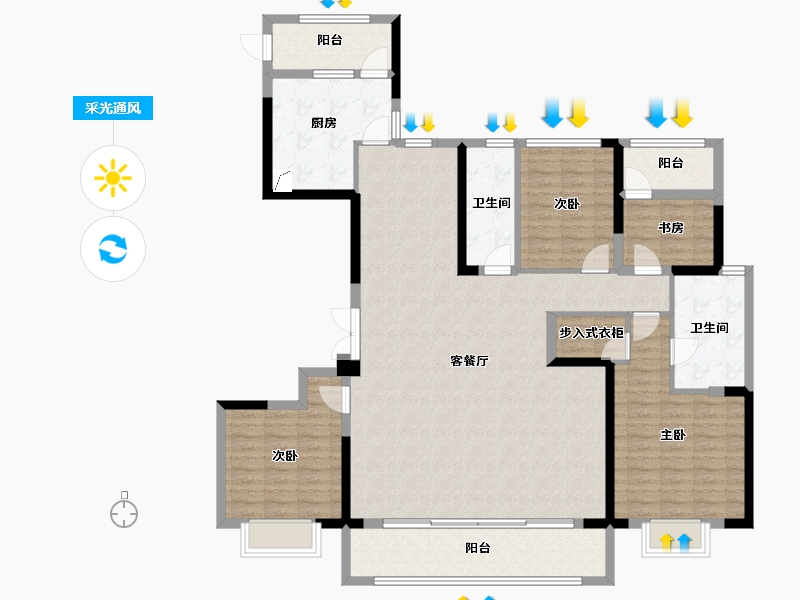 重庆-重庆市-中国铁建·花语江湾-147.91-户型库-采光通风