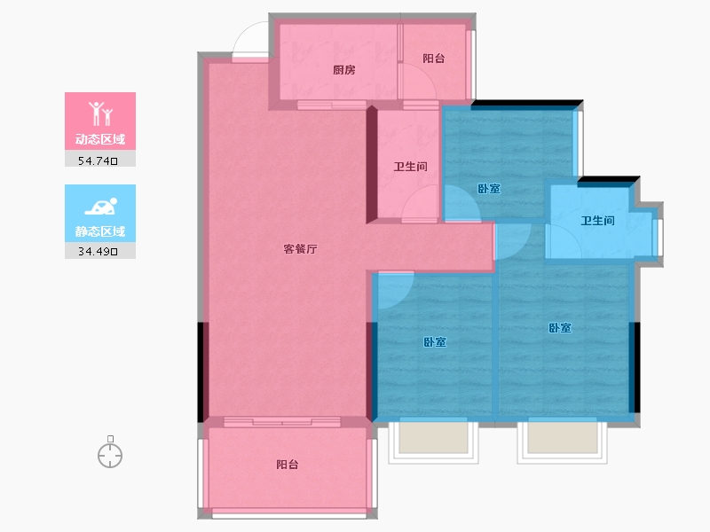 广东省-中山市-佛奥阳光花园-80.00-户型库-动静分区