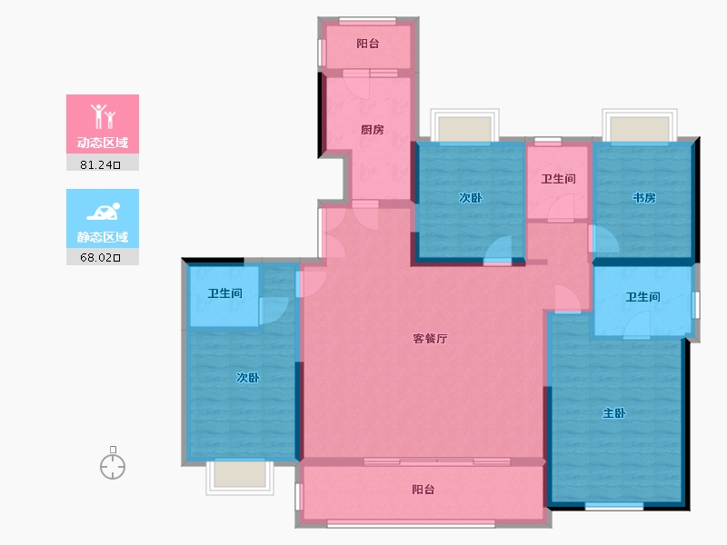 云南省-昆明市-昆明融创文旅城-140.88-户型库-动静分区