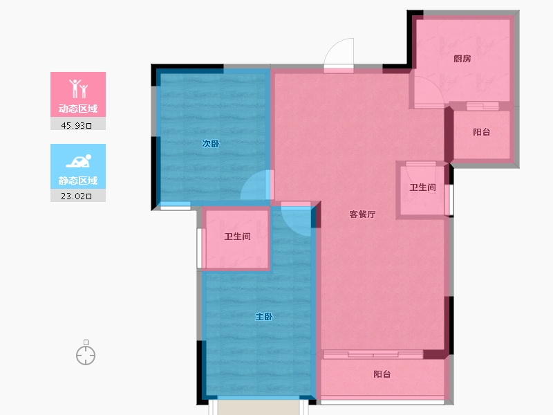 湖南省-长沙市-水墨林溪-60.69-户型库-动静分区