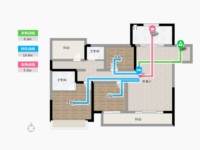 湖南省-长沙市-宁乡吾悦广场-107.94-户型库-动静线