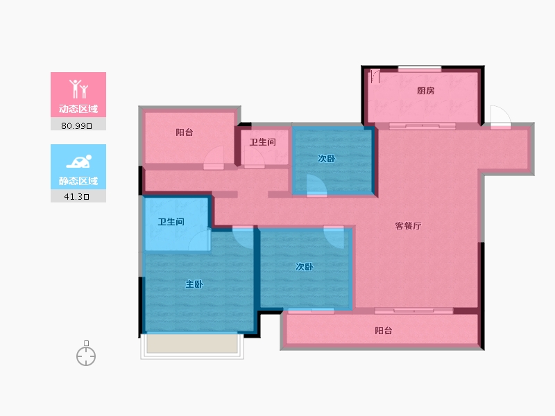 湖南省-长沙市-宁乡吾悦广场-107.94-户型库-动静分区