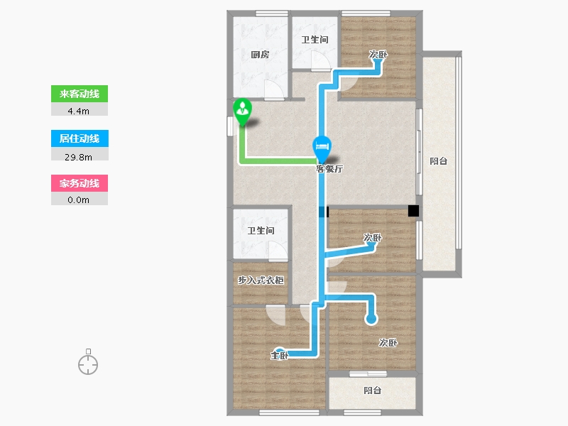 浙江省-金华市-蟠龙花园-113.60-户型库-动静线