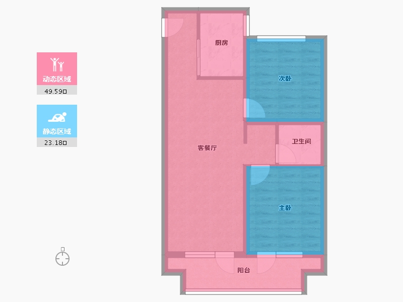 河北省-石家庄市-祥聚·拾光-64.40-户型库-动静分区