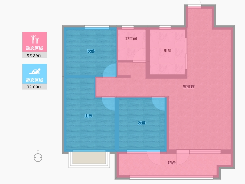 山东省-青岛市-天一仁和宸璟鹭洲-78.95-户型库-动静分区