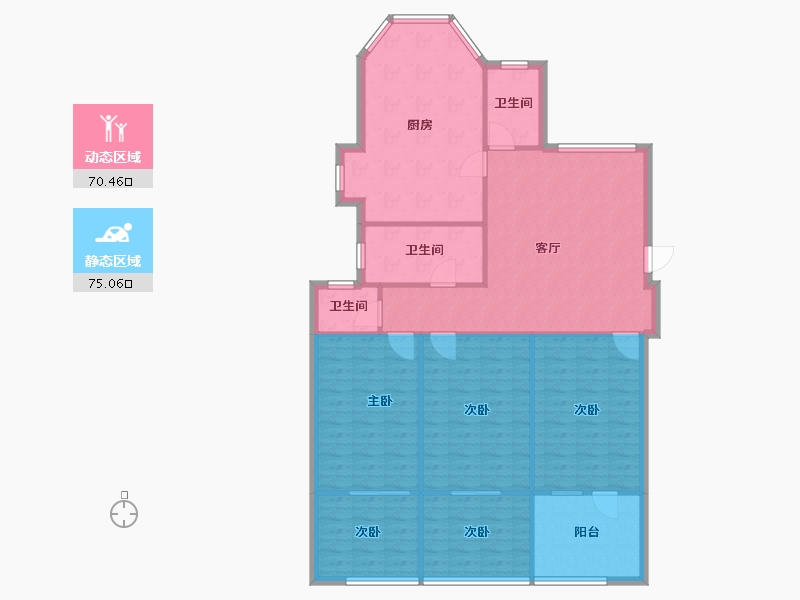 湖北省-襄阳市-地税局家属院-138.00-户型库-动静分区