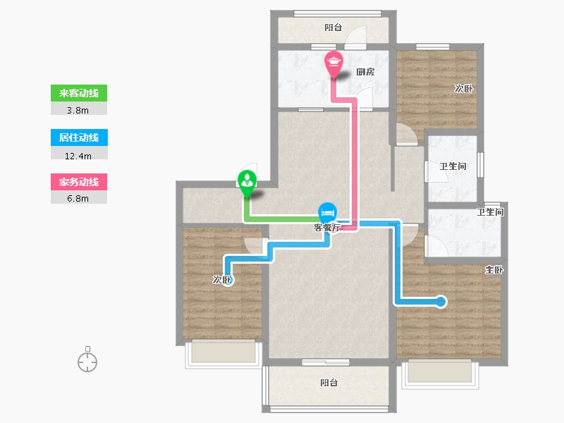 山东省-潍坊市-鲁商融港玺悦府-108.06-户型库-动静线