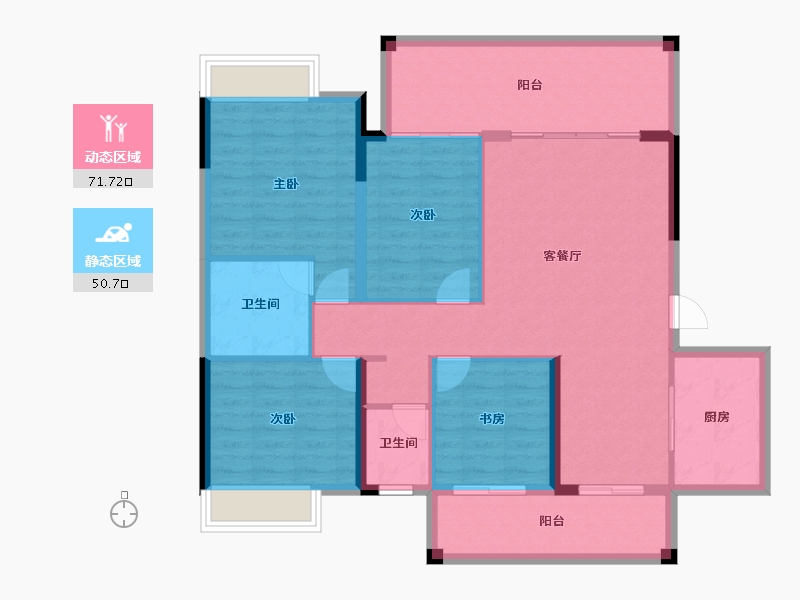 广西壮族自治区-南宁市-富鸣香山水岸-110.94-户型库-动静分区