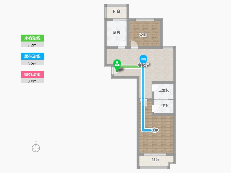 河北省-邯郸市-美意苑-75.00-户型库-动静线