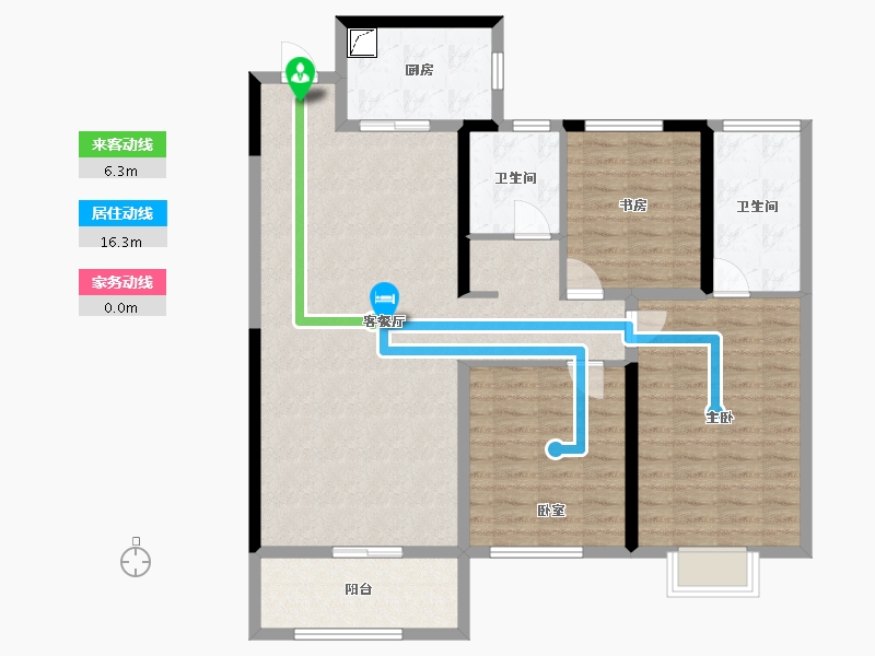 湖南省-长沙市-阳光城尚东湾-113.88-户型库-动静线