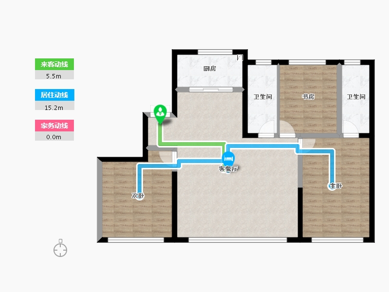 河北省-石家庄市-西安碧桂园高新云墅-99.57-户型库-动静线