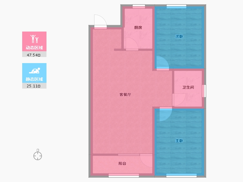 辽宁省-沈阳市-首创光和城-66.91-户型库-动静分区