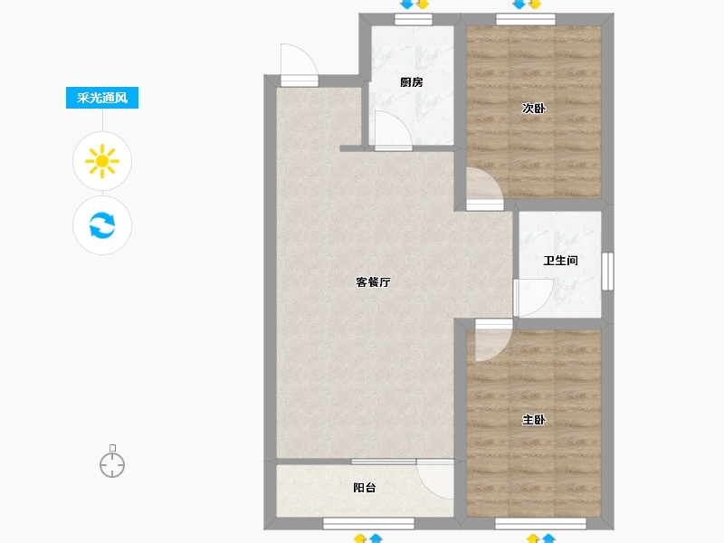 辽宁省-沈阳市-首创光和城-66.91-户型库-采光通风