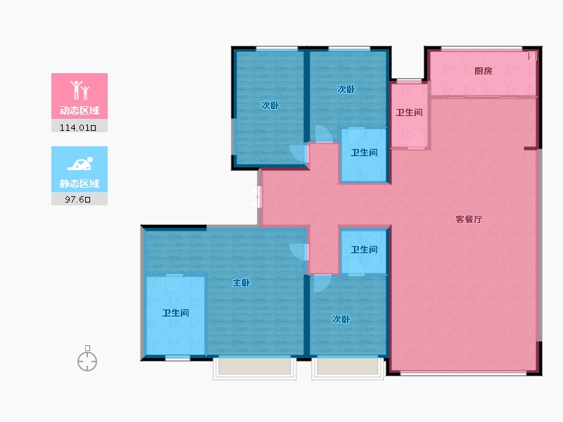 河北省-石家庄市-西安碧桂园高新云墅-194.65-户型库-动静分区