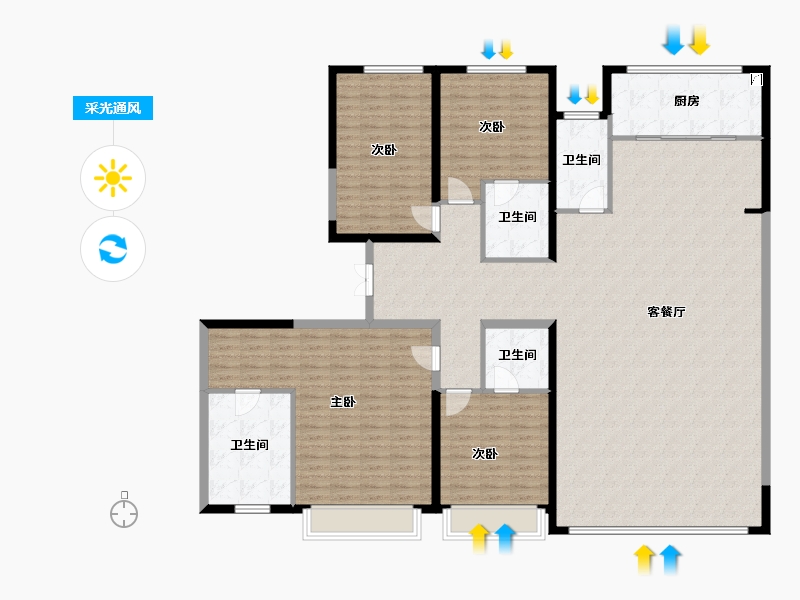 河北省-石家庄市-西安碧桂园高新云墅-194.65-户型库-采光通风