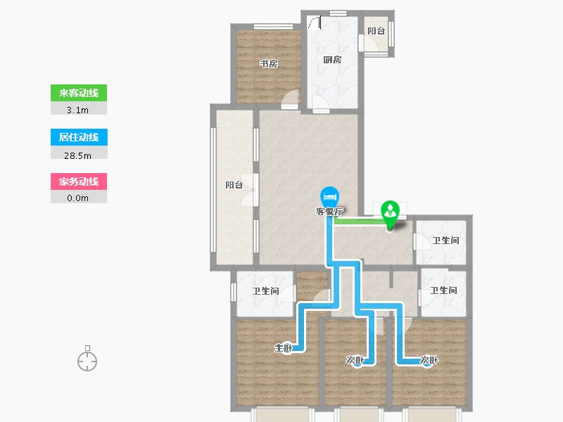 陕西省-西安市-天地源大都会-133.45-户型库-动静线