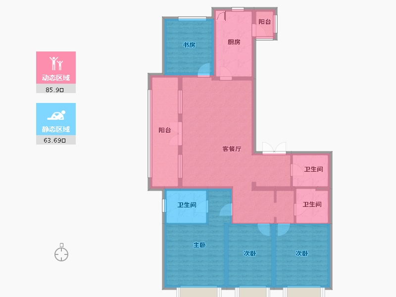 陕西省-西安市-天地源大都会-133.45-户型库-动静分区