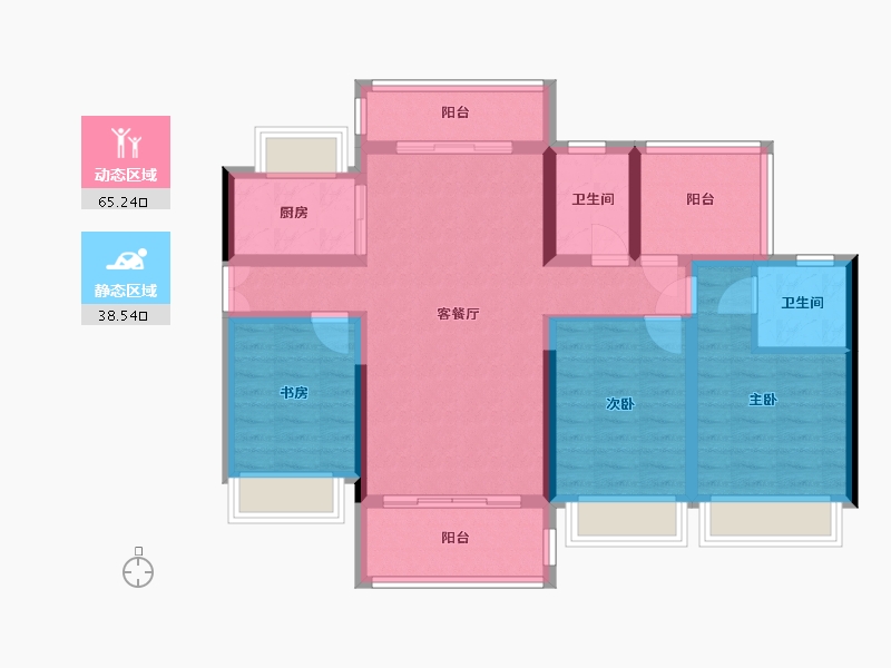 广东省-惠州市-东方·铂悦府-95.00-户型库-动静分区