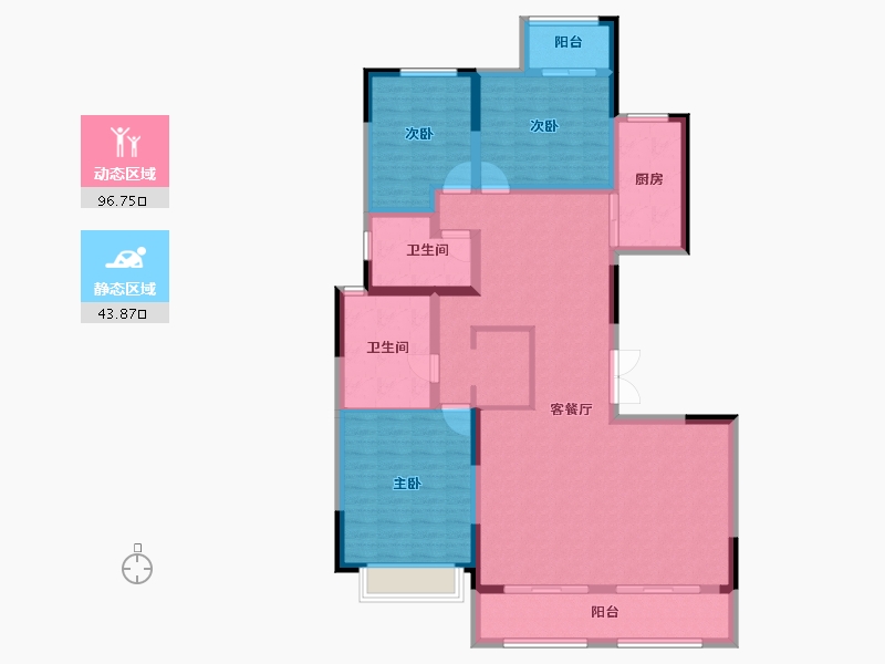 陕西省-西安市-天地源大都会-126.50-户型库-动静分区