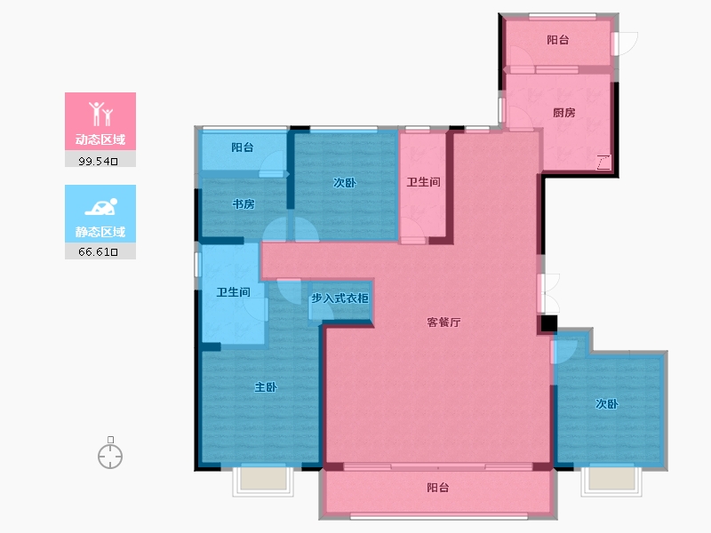 重庆-重庆市-中国铁建·花语江湾-150.40-户型库-动静分区