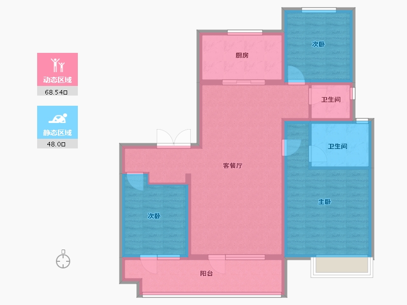 山东省-烟台市-旭辉银盛泰辉盛岚海-104.25-户型库-动静分区