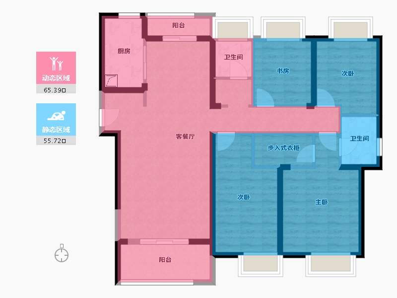 湖北省-武汉市-城投四新之光-127.00-户型库-动静分区