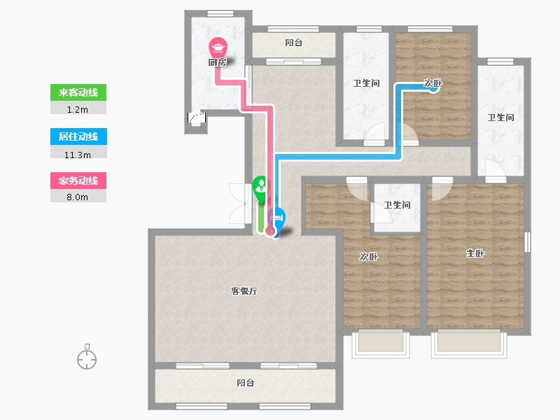 陕西省-西安市-天地源大都会-137.32-户型库-动静线