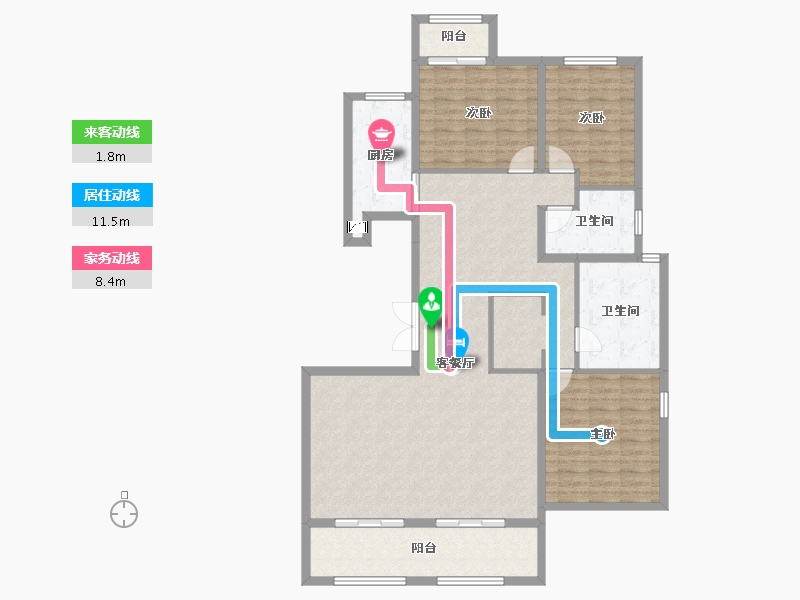 陕西省-西安市-天地源大都会-130.19-户型库-动静线