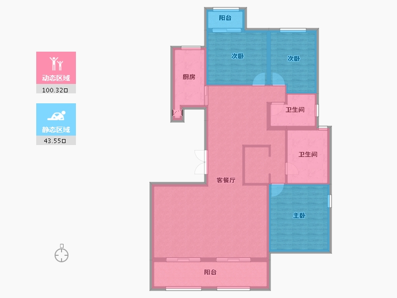 陕西省-西安市-天地源大都会-130.19-户型库-动静分区