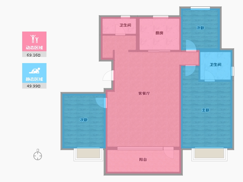 山东省-青岛市-海信九贤府-107.13-户型库-动静分区