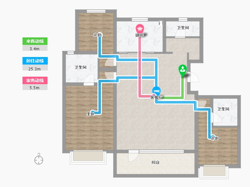 山东省-青岛市-海信九贤府-113.55-户型库-动静线