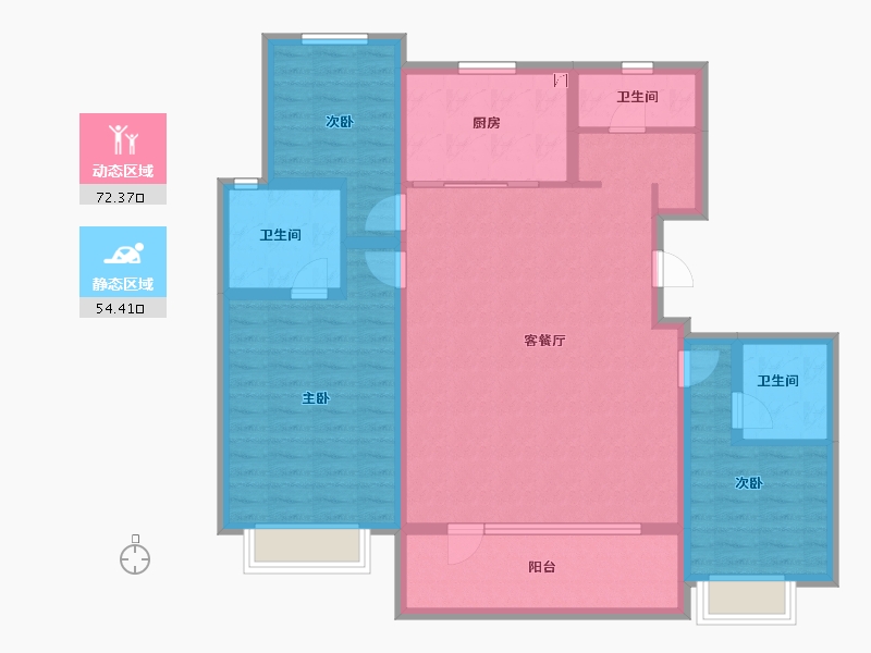 山东省-青岛市-海信九贤府-113.55-户型库-动静分区